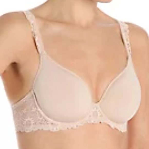 New NWT Simone Perele Caressance 3D Plunge Bra Nude Peau Rose 34F - Picture 4 of 16